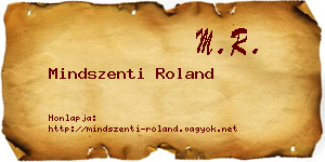 Mindszenti Roland névjegykártya