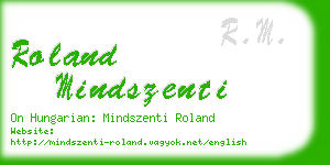 roland mindszenti business card